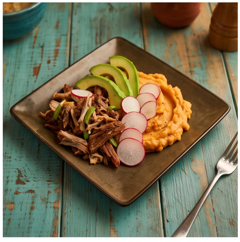Crispy Duck Carnitas with Chipotle Potato Mash
