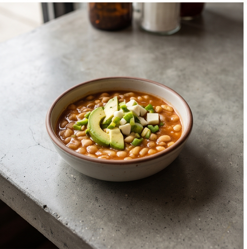 Hearty White Bean & Avocado Chili