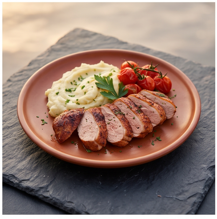 Smoked Paprika Duck with Garlic Mash